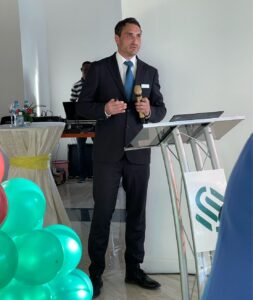 Stian addressing at Wakandi Tanzania Office event